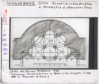 Vorschaubild Magdeburg, Dom: Grundrissrekonstruktion der Ostkrypta des ottonischen Domes 